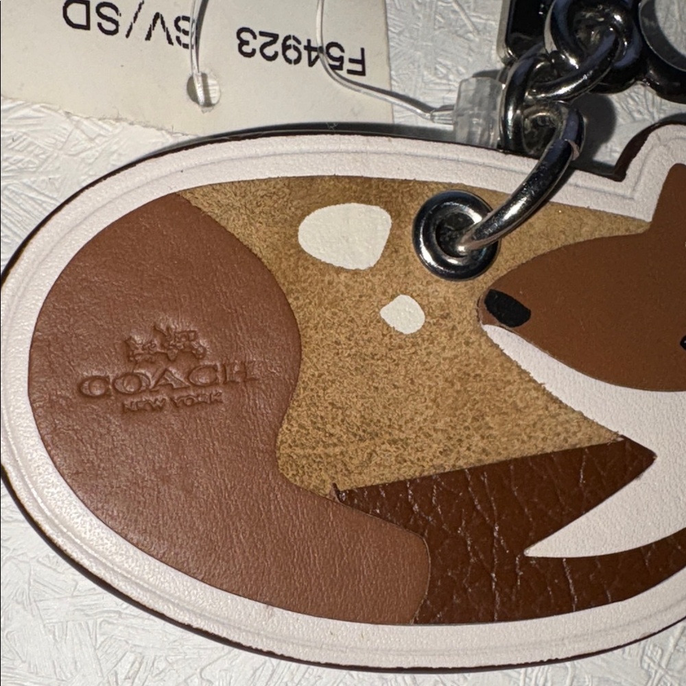Coach Deer Novelty Calf Leather and Suede Bag Charm/Keychain NWT - Picture 3 of 5